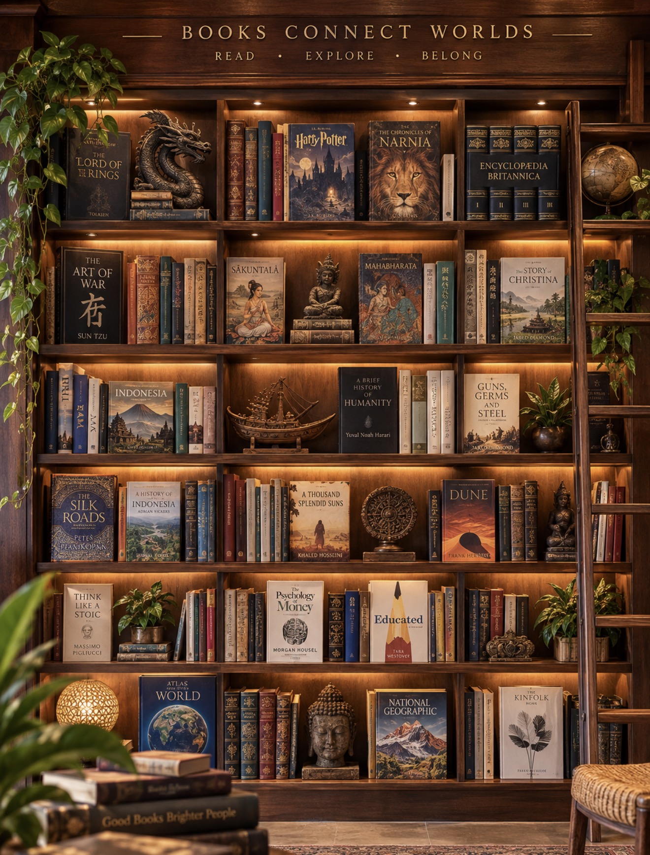 Dragon Mystical Books interior shelves