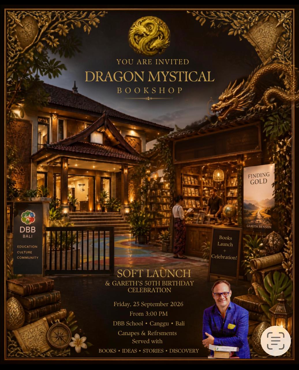 Dragon Mystical Books soft launch invitation, 25 September